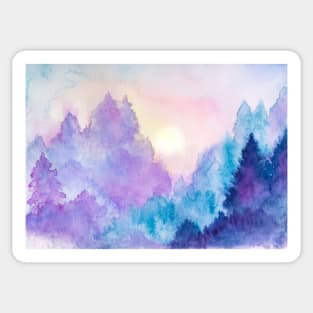 Winter Landscape in watercolor Sticker